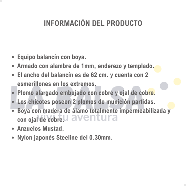 Equipo Balancín Plomo Embujado Y Boya - Imagen 2