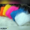 Fibra sintético con pelos largos variables de 8 a 10 cm. Las fibras son más largas que el Sculpin Head. Presentados en tela de 10 x 15 cm aproximadamente, listo para ser usado.