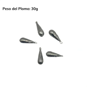 Plomo Pera Con Ojal (5 Unid.) - 30 gramos - 5 unidades