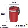 Un acompañante ideal para el tereré, té helado en familia y también para el zumo recién exprimido de los más pequeños del fin de semana. Aislamiento térmico: Espuma de PU /PP Sin BPA Medidas: 32 x 21 cm 2,5 Litros Conservación térmica de 8 (sin hielo) a 12 horas (con) ✔ Fácil de transportar ✔ Versátil ✔ Cómodo para transportar y servir (Boquilla móvil) ✔ Bocal grande que facilita a higienizado interna y la reposición de bebidas ✔ Revestimiento interno de PU: asegura alta resistencia y durabilidad