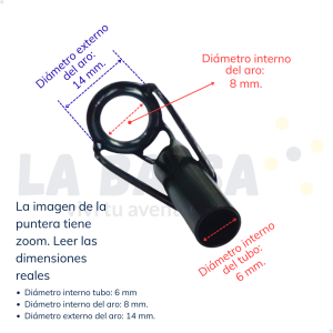 Puntera Óxido de Aluminio - Tubo interno 6 mm. - Aro interno 8 mm.