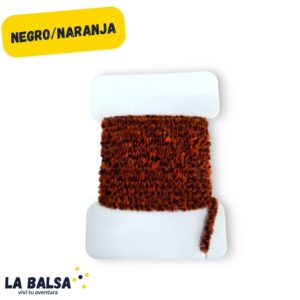 Chenille Mottled - Negro-naranja