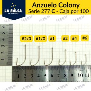 Anzuelo Colony Serie 277 C - Caja por 100 - N° 2 - 100 anzuelos