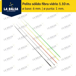 Pelito Sólido Fibra De Vidrio | Largo 1.10 m. | Base 6 mm. | Punta 1 mm.