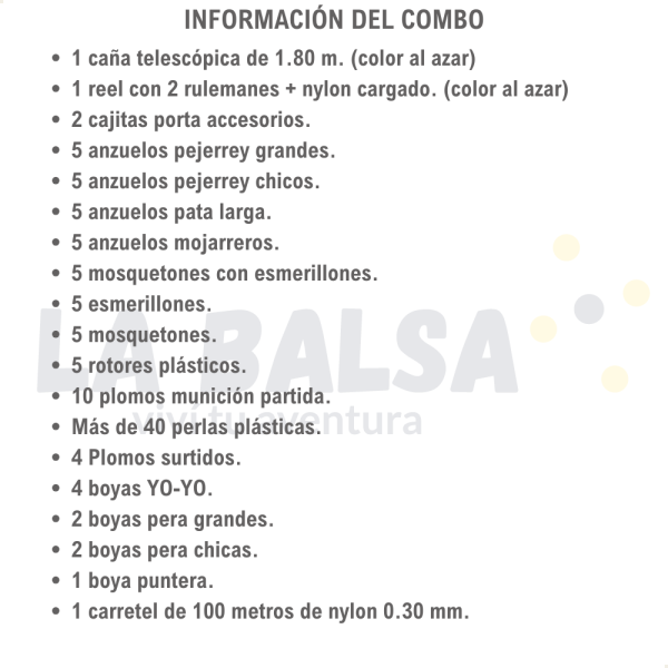 Combo Caña Tel. 1.80m + Reel + Accesorios - Imagen 2