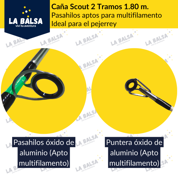 Caña Scout 2 Tramos 1.80 m. VERDE - Imagen 3