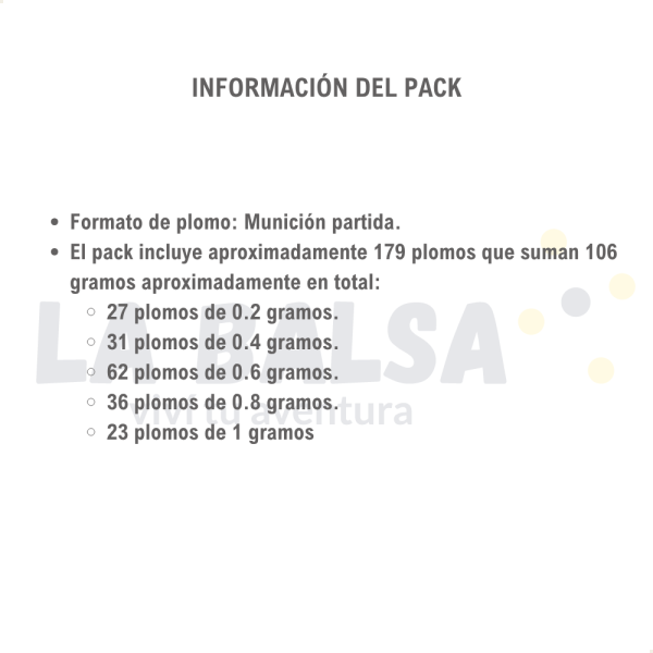 Pack 179 Plomos Pesca Munición Partida - Imagen 2