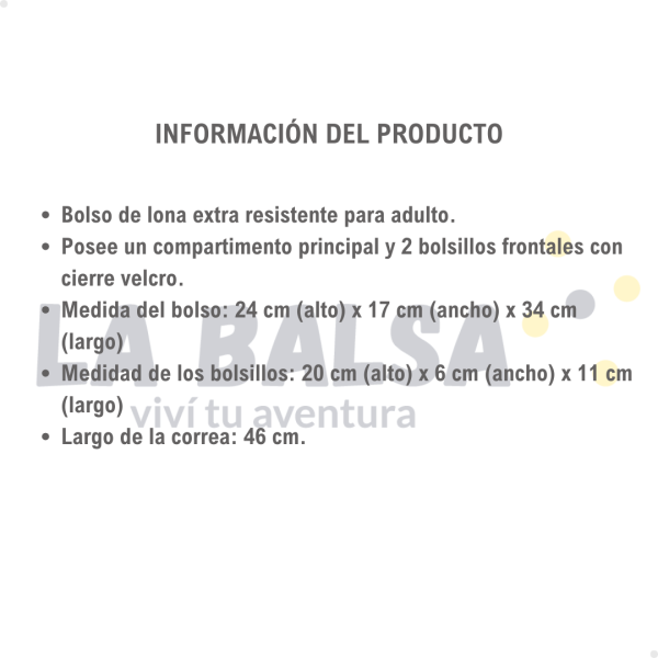 Bolso Morral Pesca Adulto – Lona Extra Resistente - Imagen 2