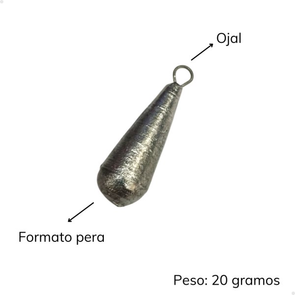 Pack 50 Plomos Pera 20 Gramos - Imagen 3
