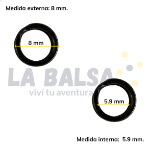 Pack 10 Anillas Llavero Para Señuelo Y Cucharas - 8 mm.