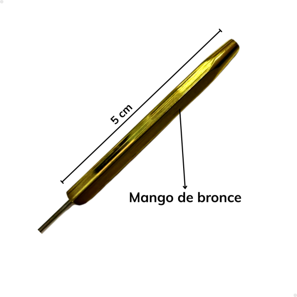 Punzón Lezna Hexagonal Bronce C/half hitch. - Imagen 3