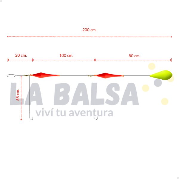 Chirimbolo Boyas Rombo 9.5 cm + Puntera - Imagen 3