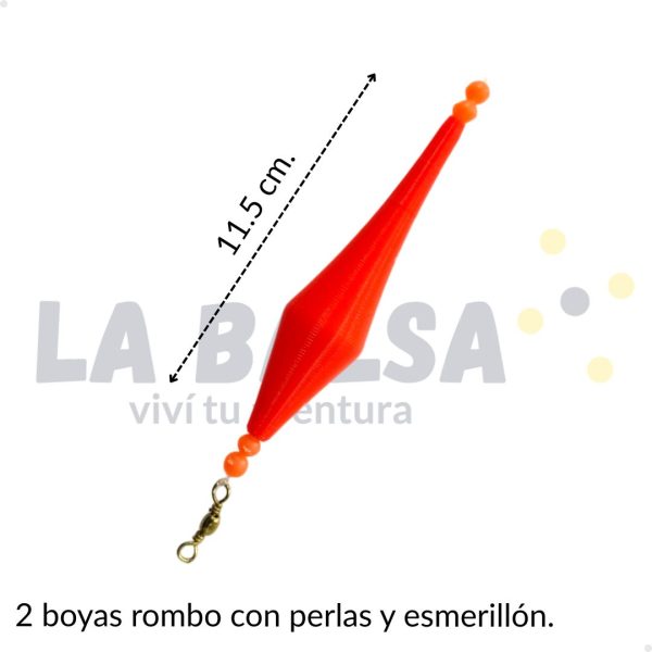 Chirimbolo Pesca 2 Boyas Rombo 11.5 cm + Puntera - Imagen 4