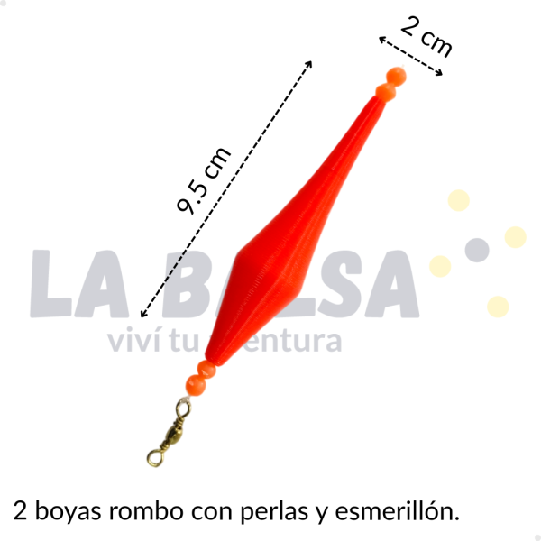 Chirimbolo Boyas Rombo 9.5 cm + Puntera - Imagen 4
