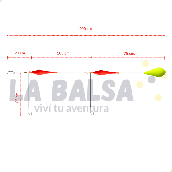 Chirimbolo Boyas Rombo 14 cm + Puntera - Imagen 3