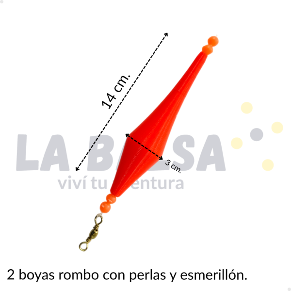 Chirimbolo Boyas Rombo 14 cm + Puntera - Imagen 4