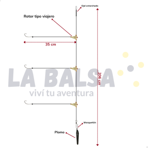 Línea Paternoster 3 anzuelos