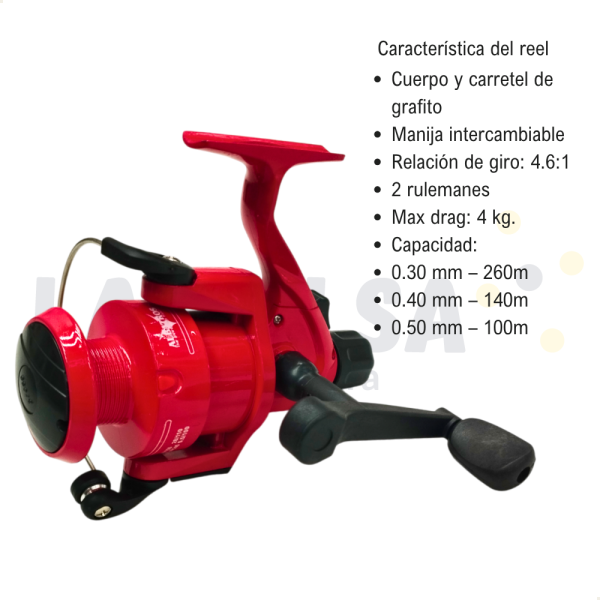 Combo Caña 2 Tramos Rover 1.80 + Reel Eagle + Accesorios - Imagen 8