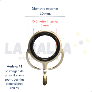 Pasahilo 3 patas de óxido de aluminio - N° 8