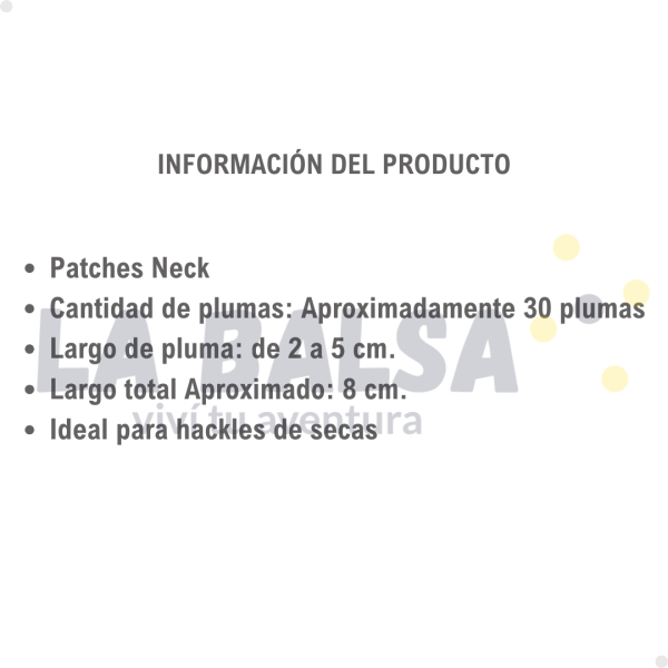 Patches Neck Grizzy 30 plumas aproximadamente - 2 a 5 cm. largo - Imagen 2