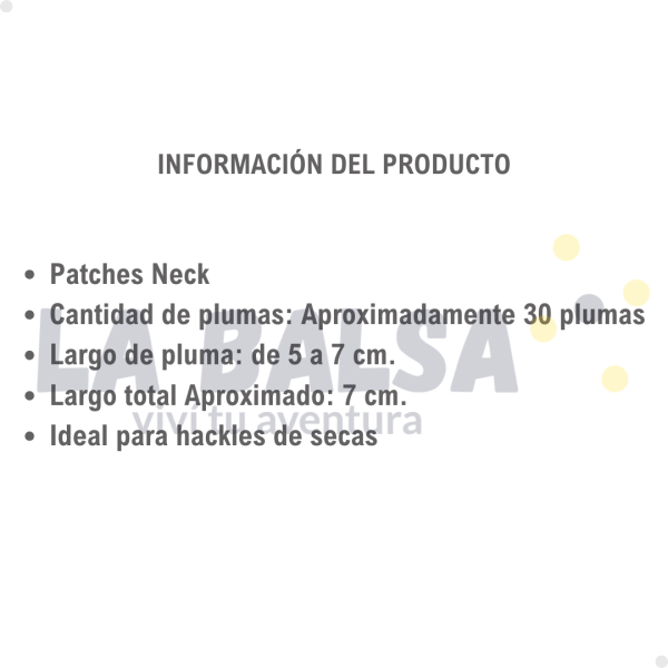 Patches Neck Grizzly 30 plumas aproximadamente - 5 a 7 cm. largo - Imagen 2